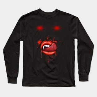 Vampire lips vamp teeth Long Sleeve T-Shirt